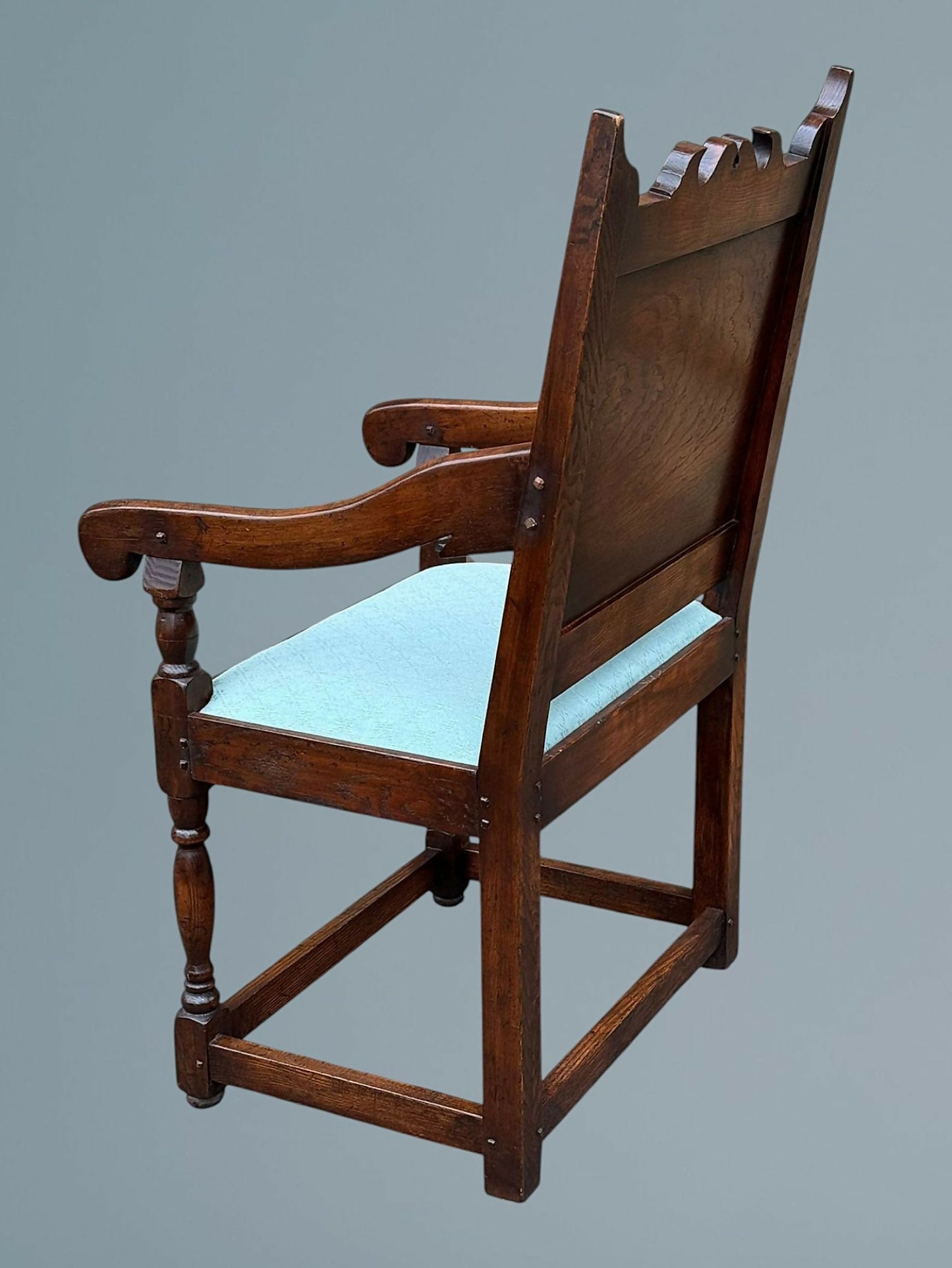 Set of Six Oak Dining Chairs 4+2