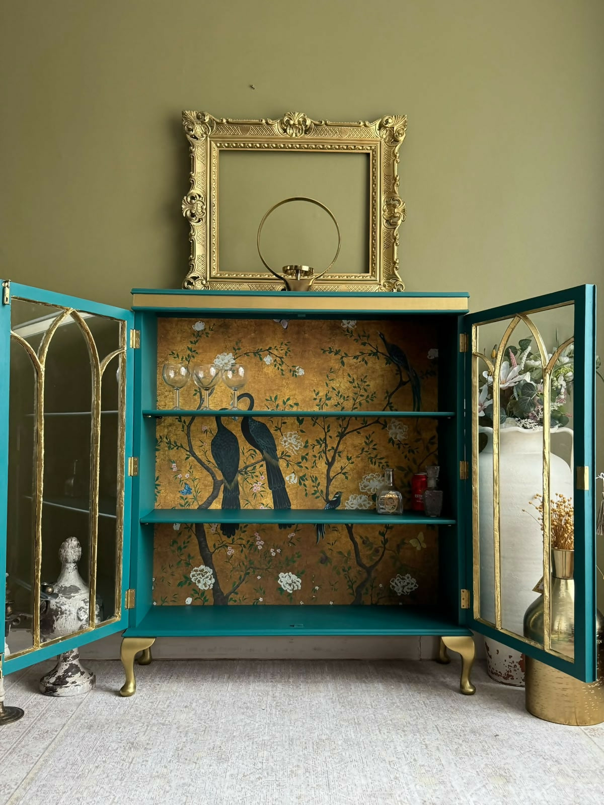 Vintage Peacock Drinks Cabinet – Hand-Finished Statement Furniture
