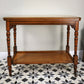Edwardian Mahogany Card Game Table Baize Top on Porcelain Castors