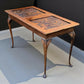 Antique Oak carved side table / server on cabriolet legs