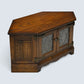 Old Charm TV Stand Linenfold Leaded Glass Doors Light Oak FREE UK Delivery*