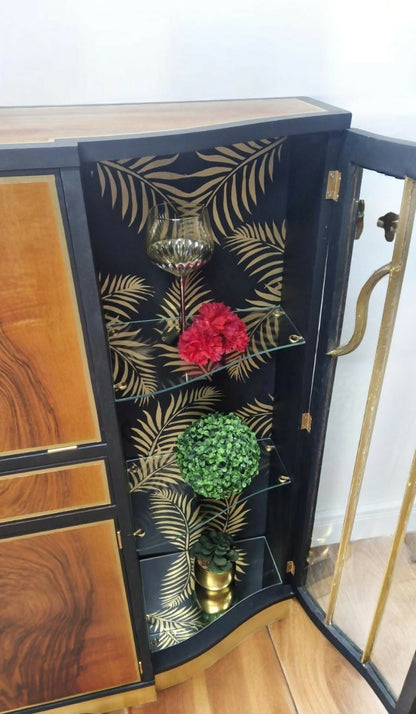 Black and Gold Art Deco Drinks Cocktail Cabinet