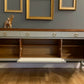Farrow & balls “Pigeon” Vintage Nathan sideboard with naked top