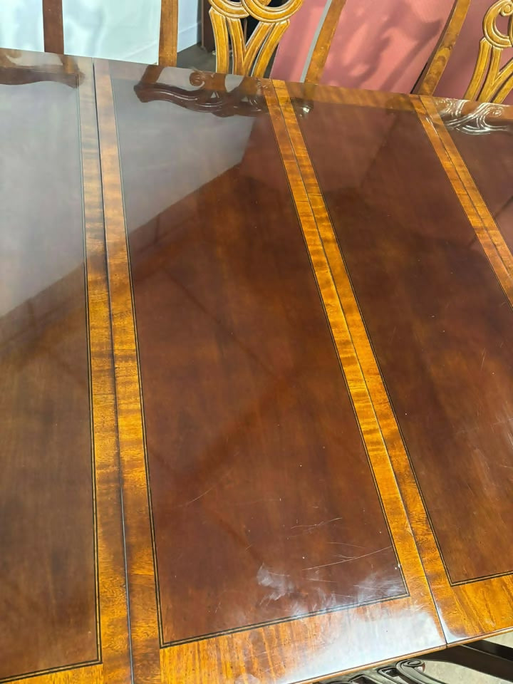 Reproduction Mahogany Twin Pedestal Dining Table Suite