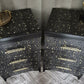 Luxe Black & Gold upcycled Leopard Print Bedside Tables | Art Deco Glam