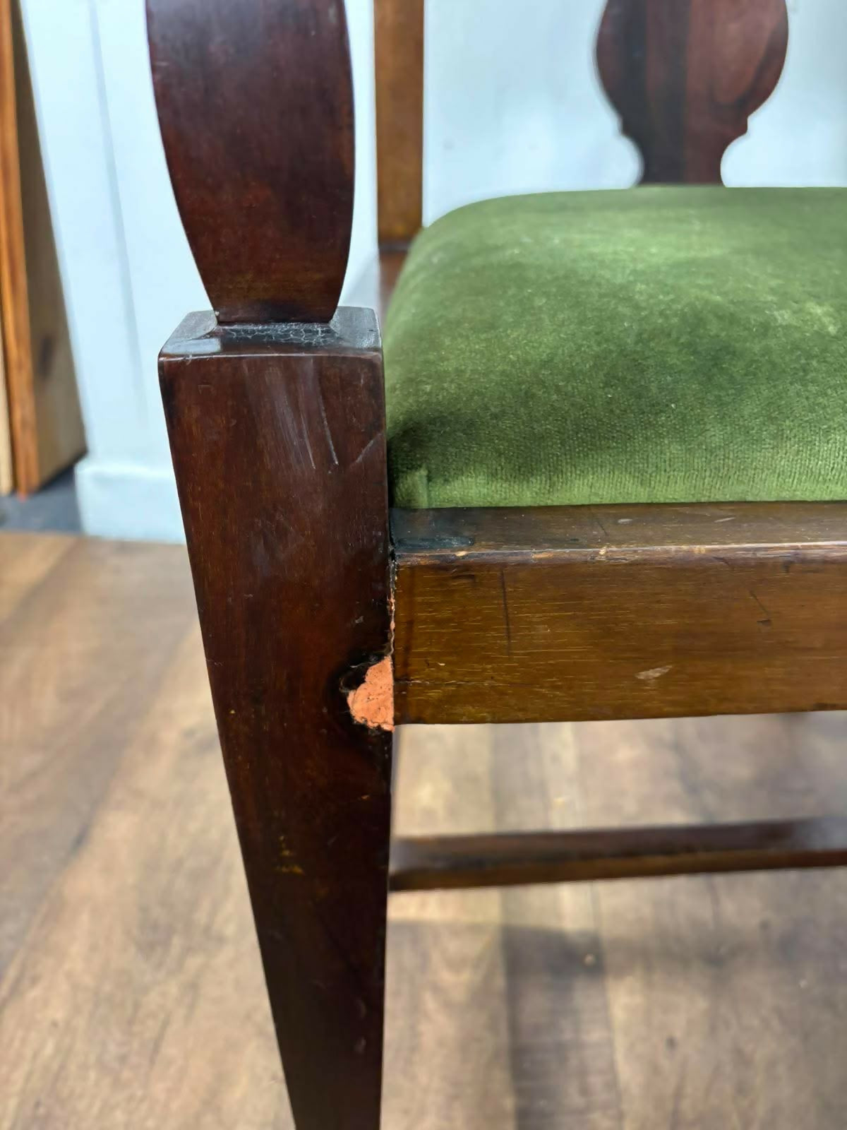 Pair of Edwardian Mahogany Upholstered Armchairs