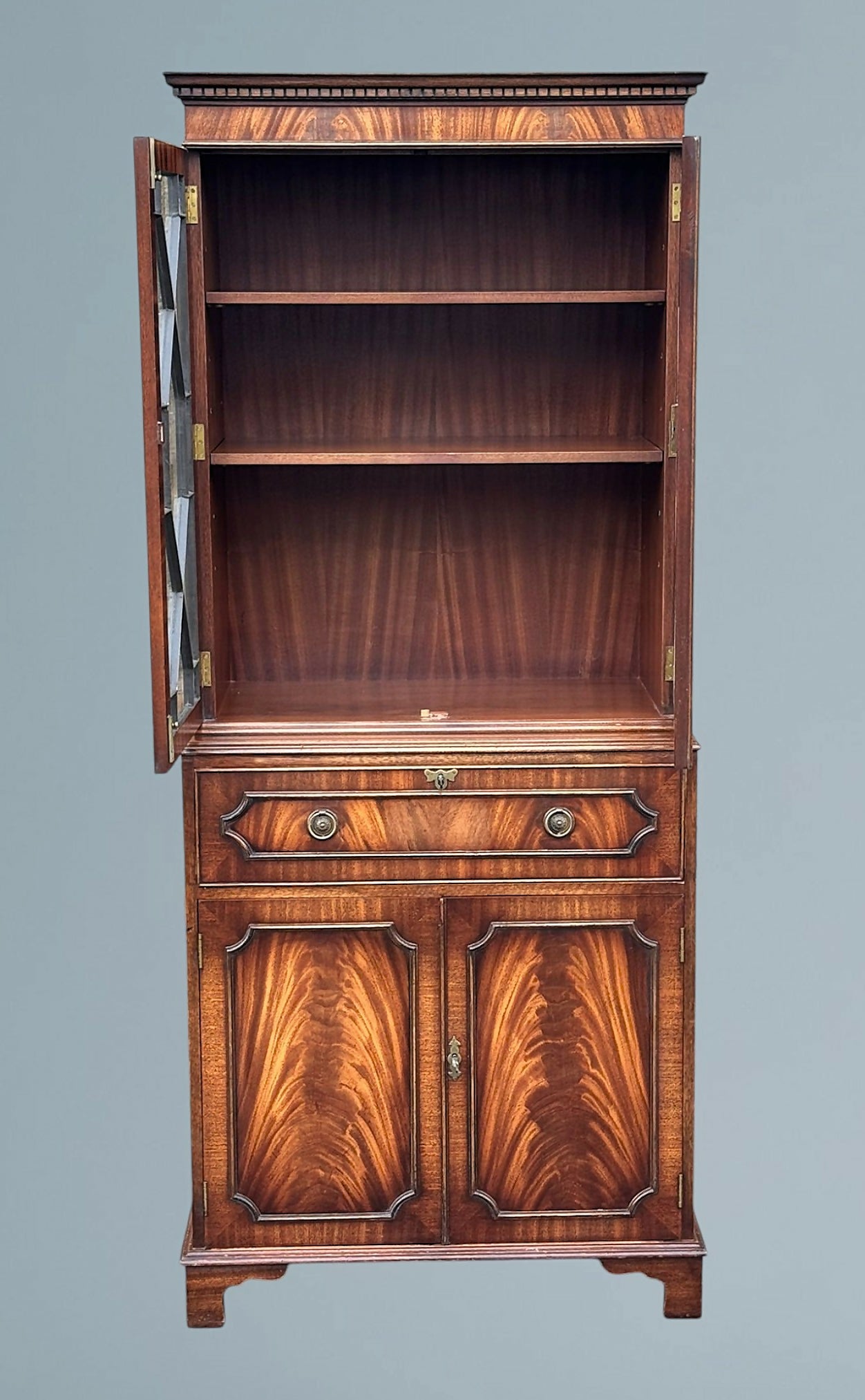 Mahogany Secretaire Bookcase Reprodux Bevan Funnel