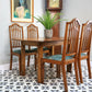 Arts and Crafts Dining Table and Liberty Chairs in Solid Oak with Liberty Fabric