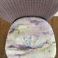 Stylish Lloyd loom accent chair very Matt aubergine paint and matching cotton lily themed fabric
