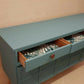 Painted Upcycled Teak Nathan Midcentury Sideboard. Grey Blue and Copper. Copper Pin Legs. Commission piece.