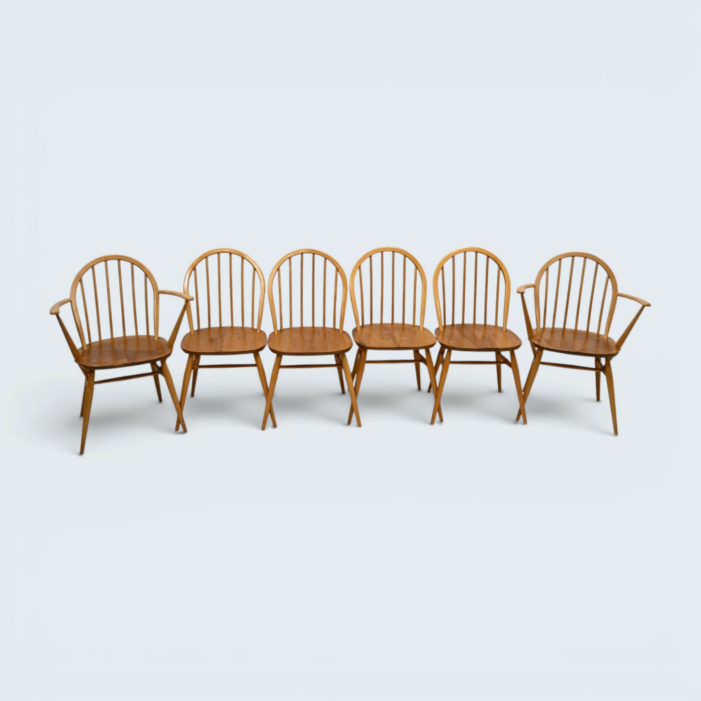 6 Ercol Dining Chairs Windsor Bow Back Vintage Retro Seating FREE UK Delivery*