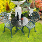 Grey Vintage Cast Iron and Marble Garden Furniture Patio Set