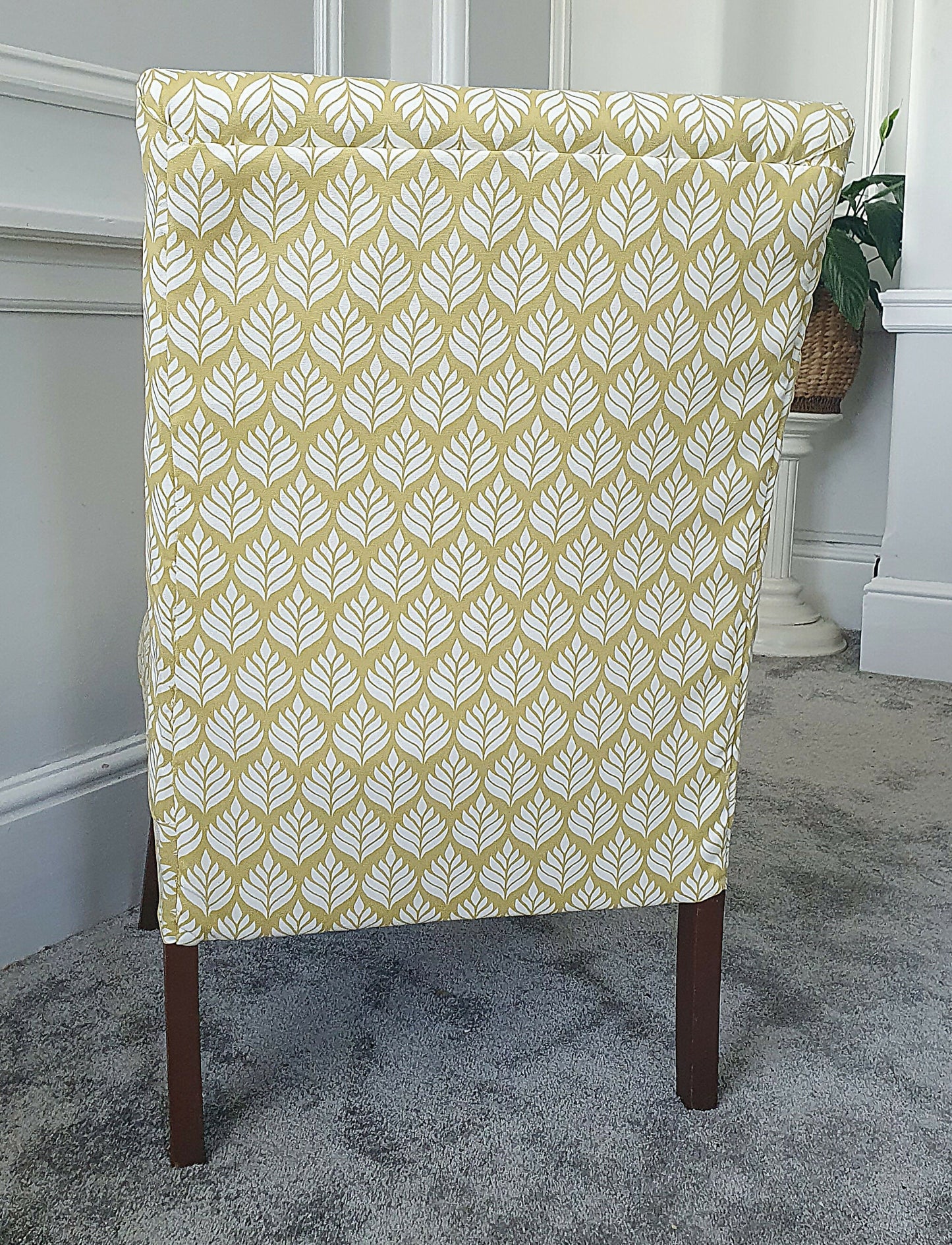 Slipper Chair Mid Century 1950s. Reupholstered In 100% Cotton Canvas. Ex Condition