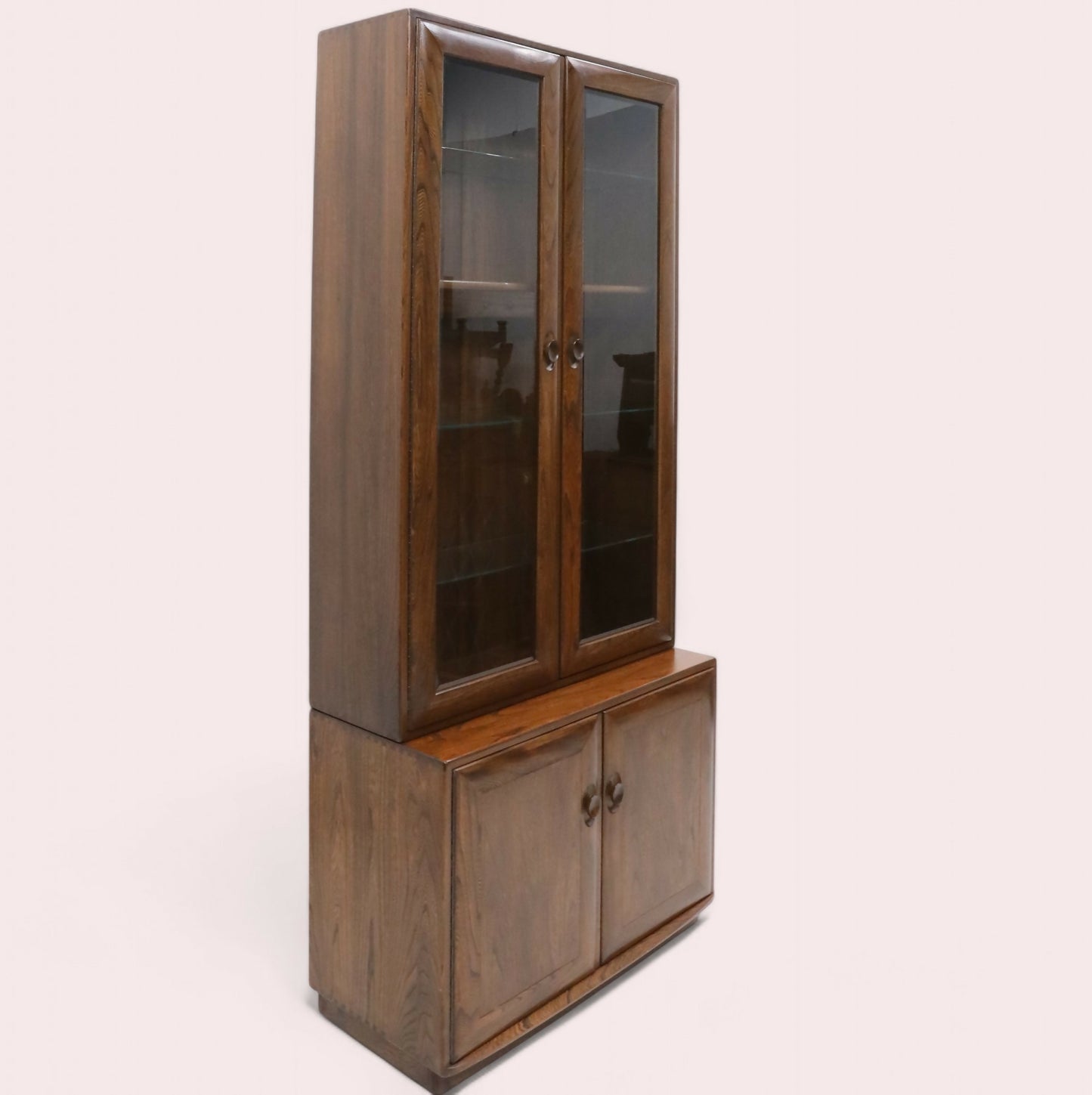 Ercol Tall Narrow Cupboard Display Cabinet Fruitwood Finish FREE UK* Delivery. SBR9628/0710D