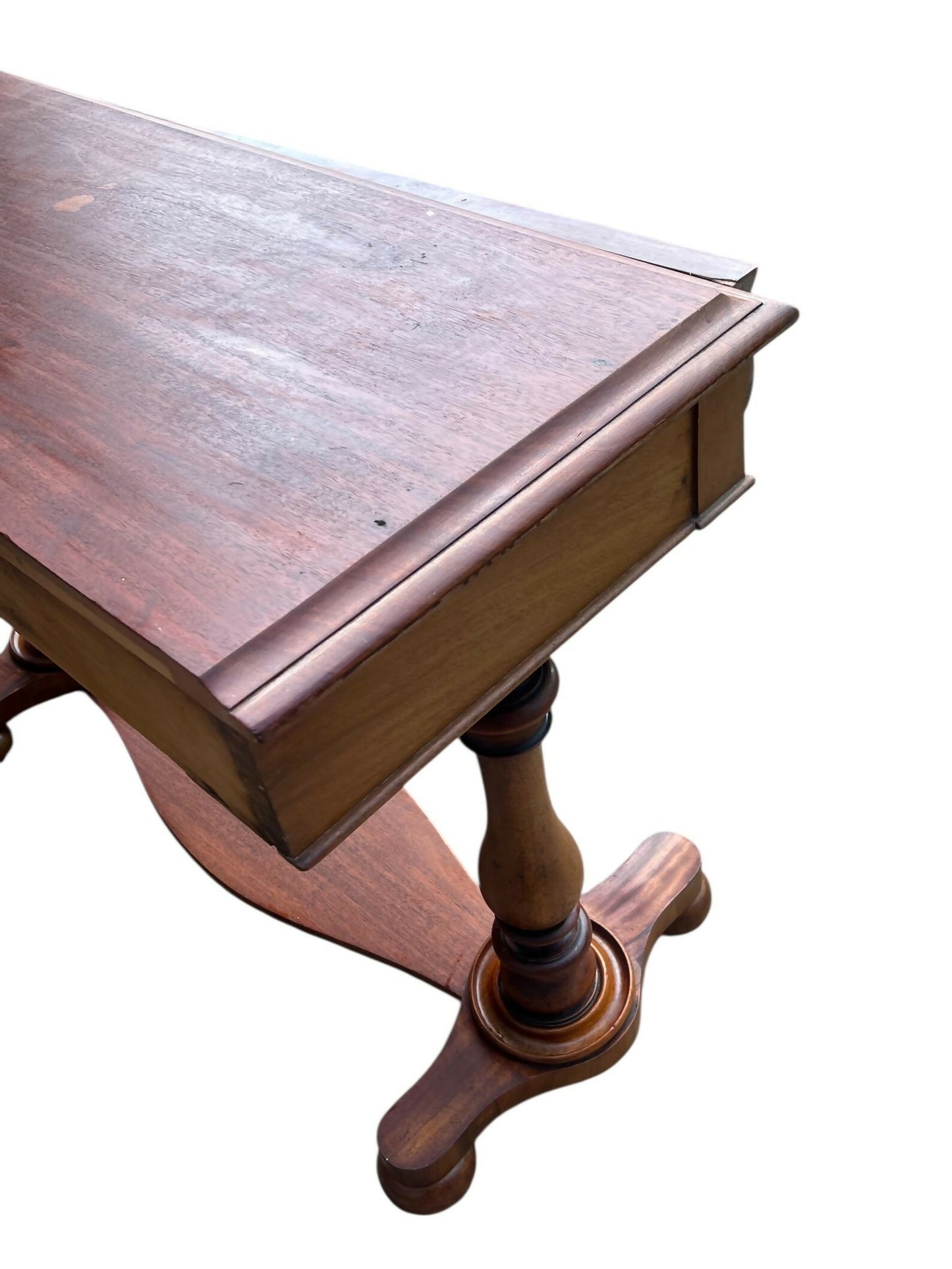 Antique Mahogany 19th C stretcher table desk
