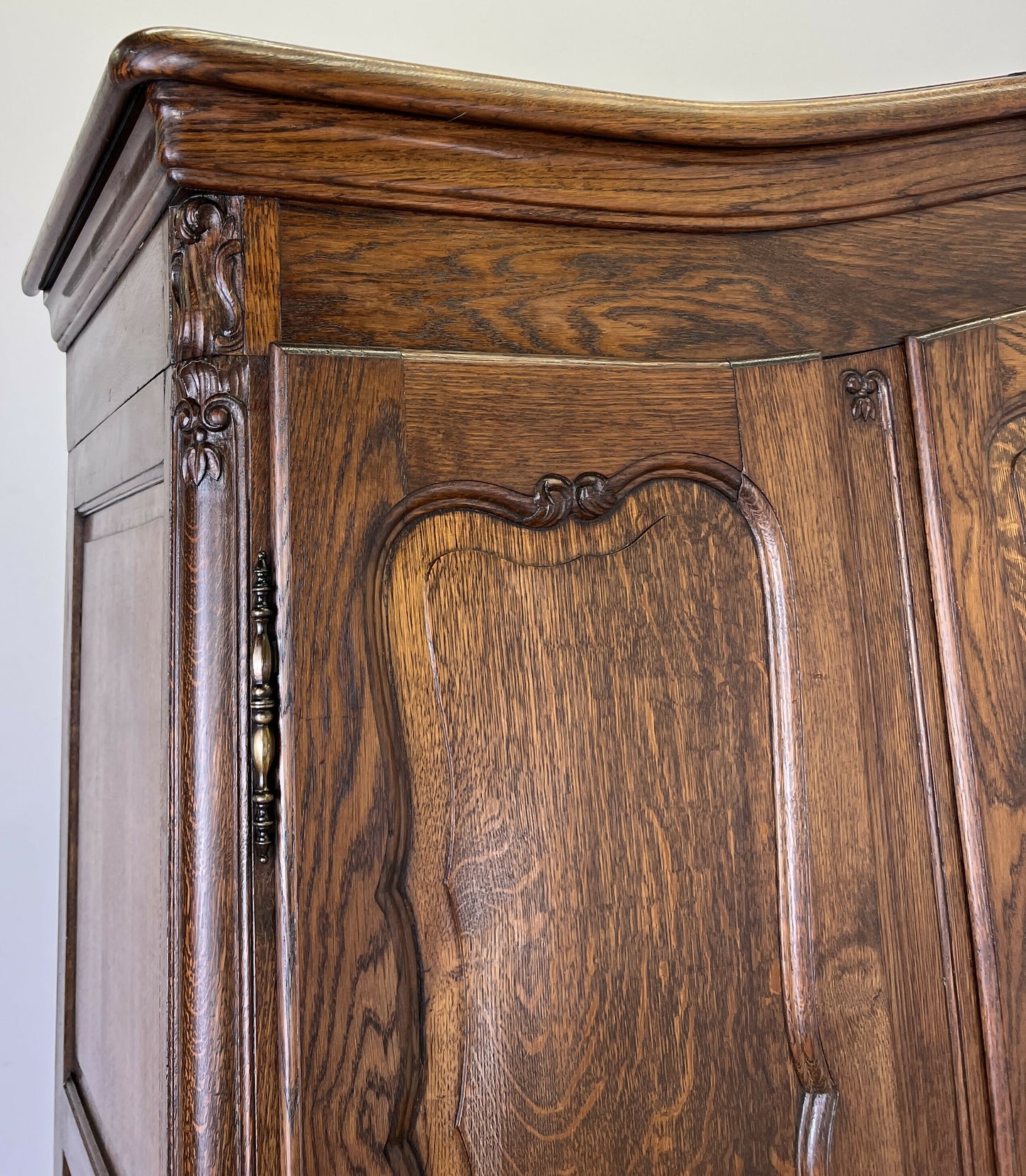 Wardrobe Antique French Louis XVI Style Oak Three Door Carved Armoire LOT 6461