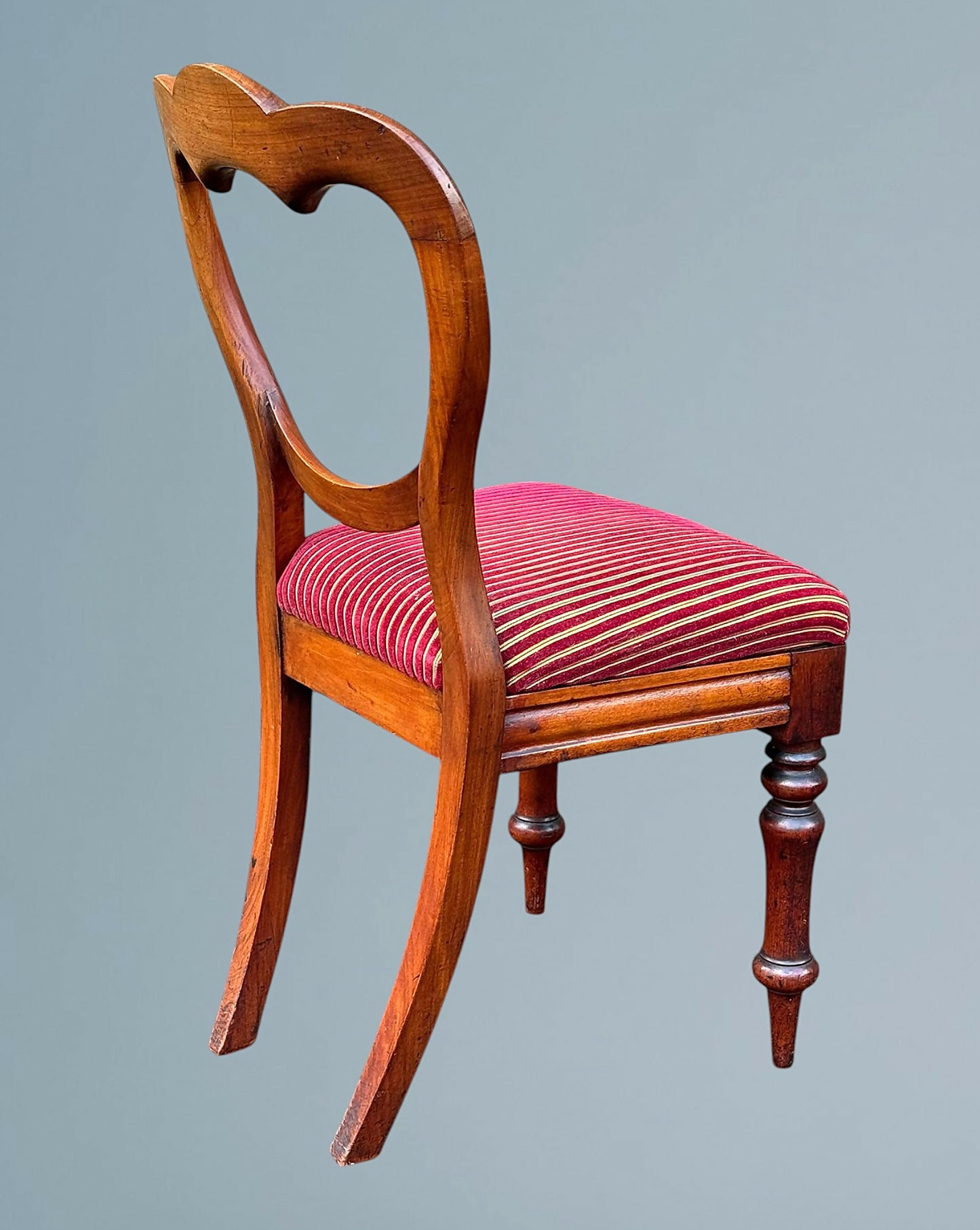 Set of Four Antique Victorian Mahogany Balloon Back Dining Chairs