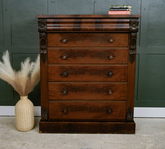 Huge Victorian Mahogany Scotch Chest of Drawers