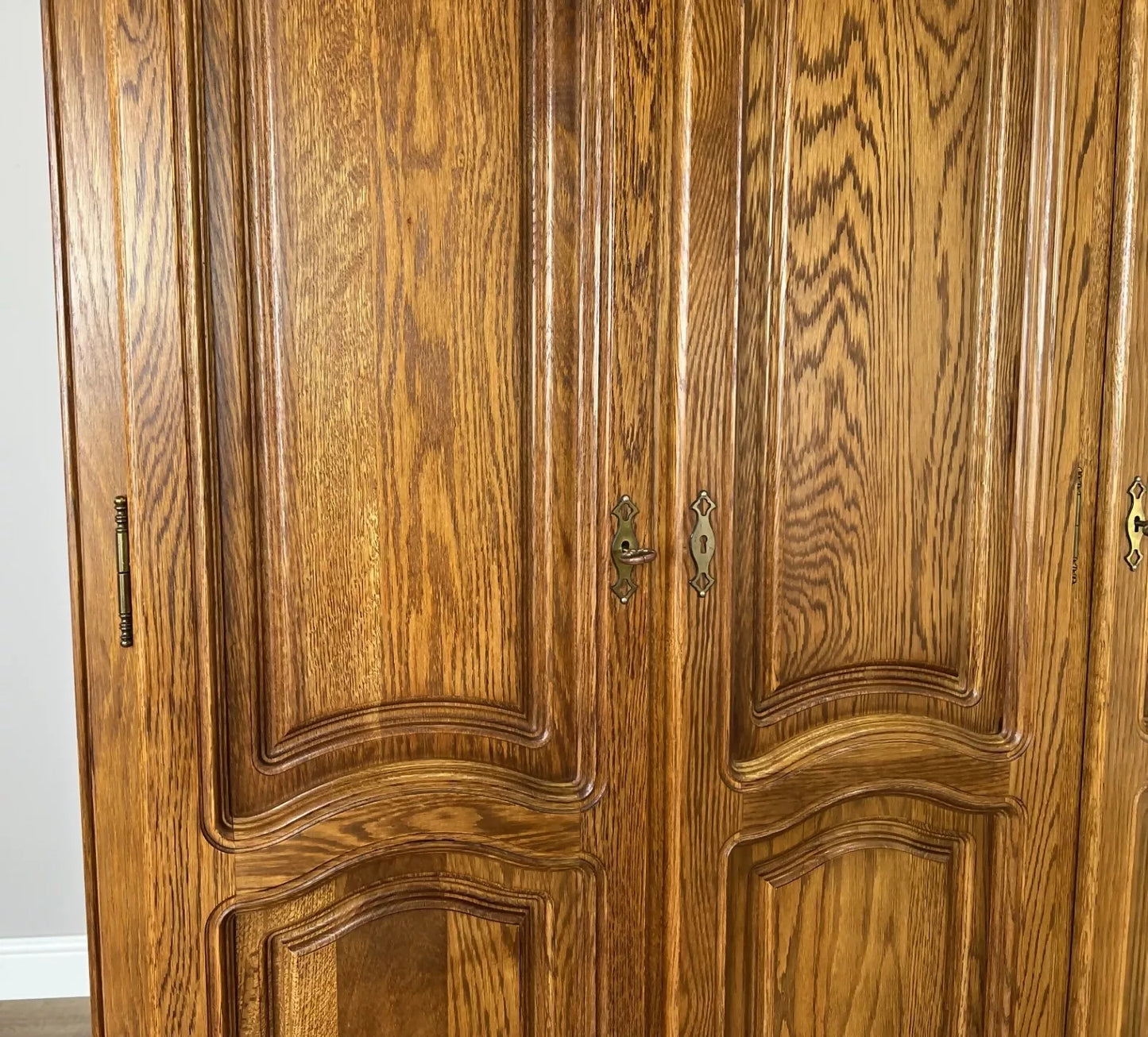 Wardrobe Vintage French Style Five Door Carved Large Storage Armoire LOT 4987