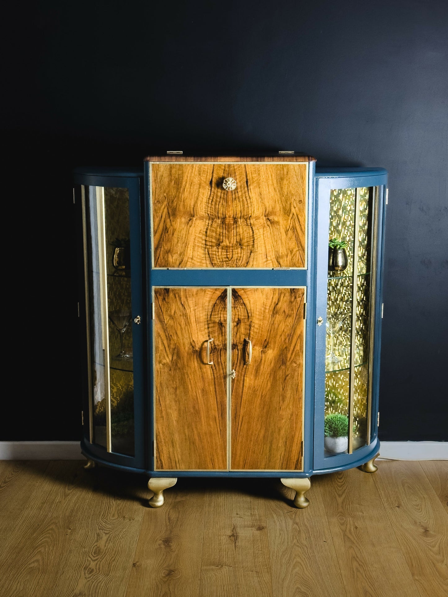 Art Deco Style Cocktail Cabinet/ Display Cabinet