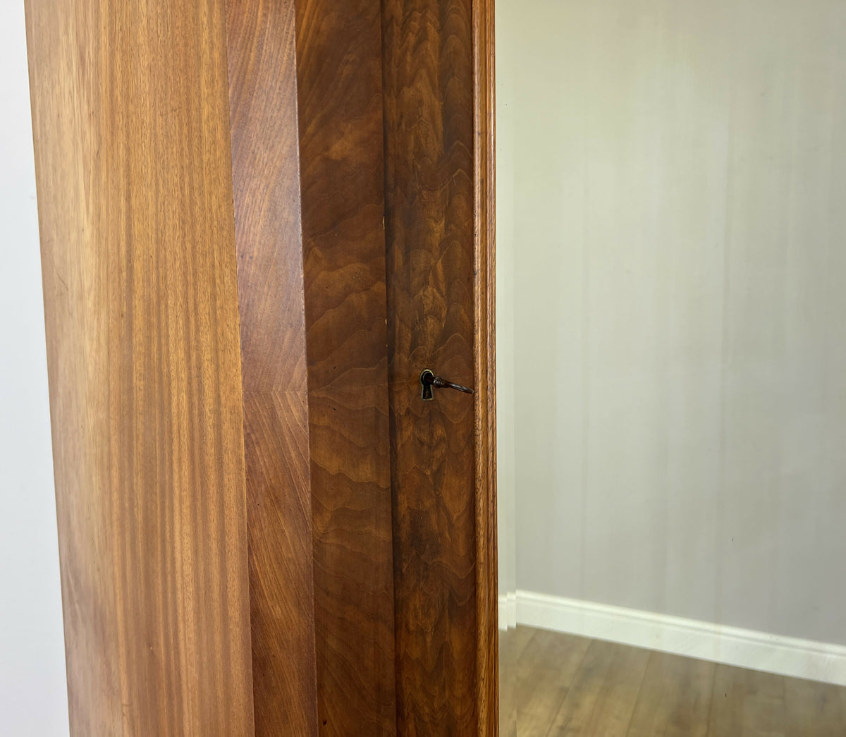 Wardrobe Antique French Walnut Burr Mirrored Storage Armoire LOT 6511