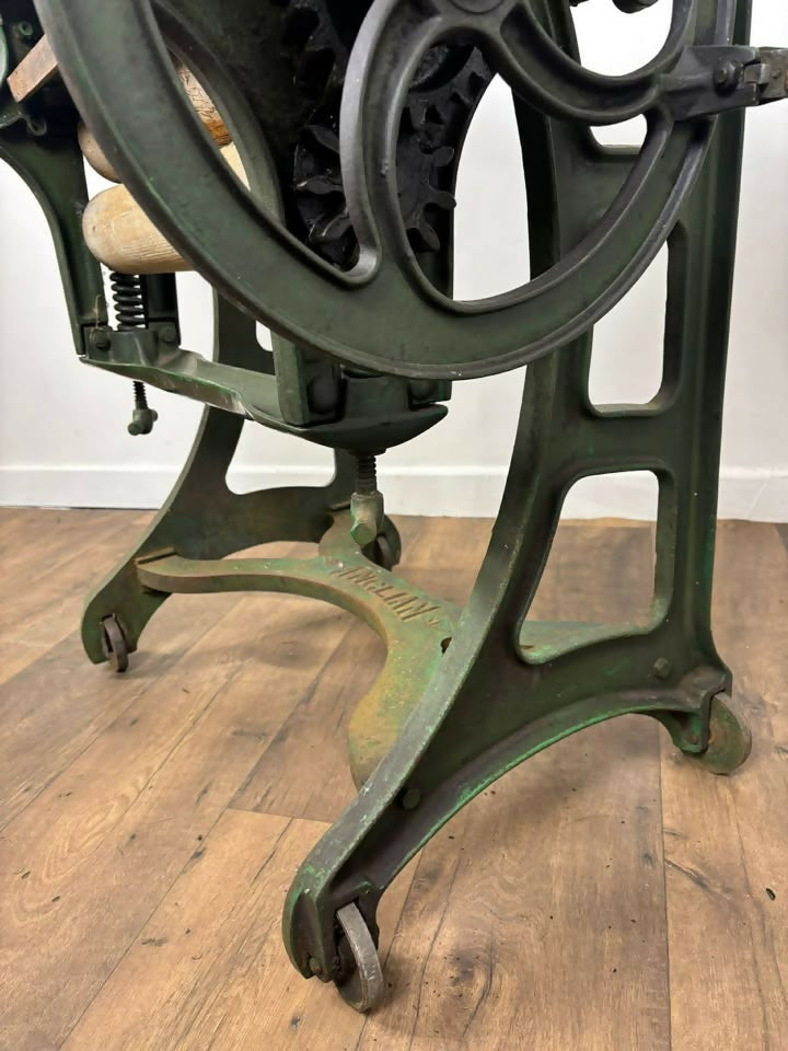 Vintage ‘Anglian’ Cast Iron Mangle With Pine Rollers