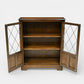 Vintage Display Bookcase With 2 Shelves Leaded Glass Doors FREE UK Delivery*. SBR11047/1410E