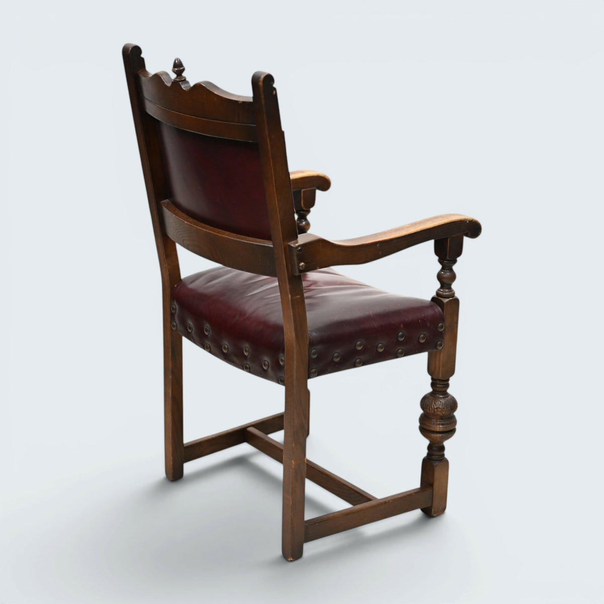 8 Old Charm Dining Chairs Studded Leather Upholstery Light Oak FREE UK Delivery*