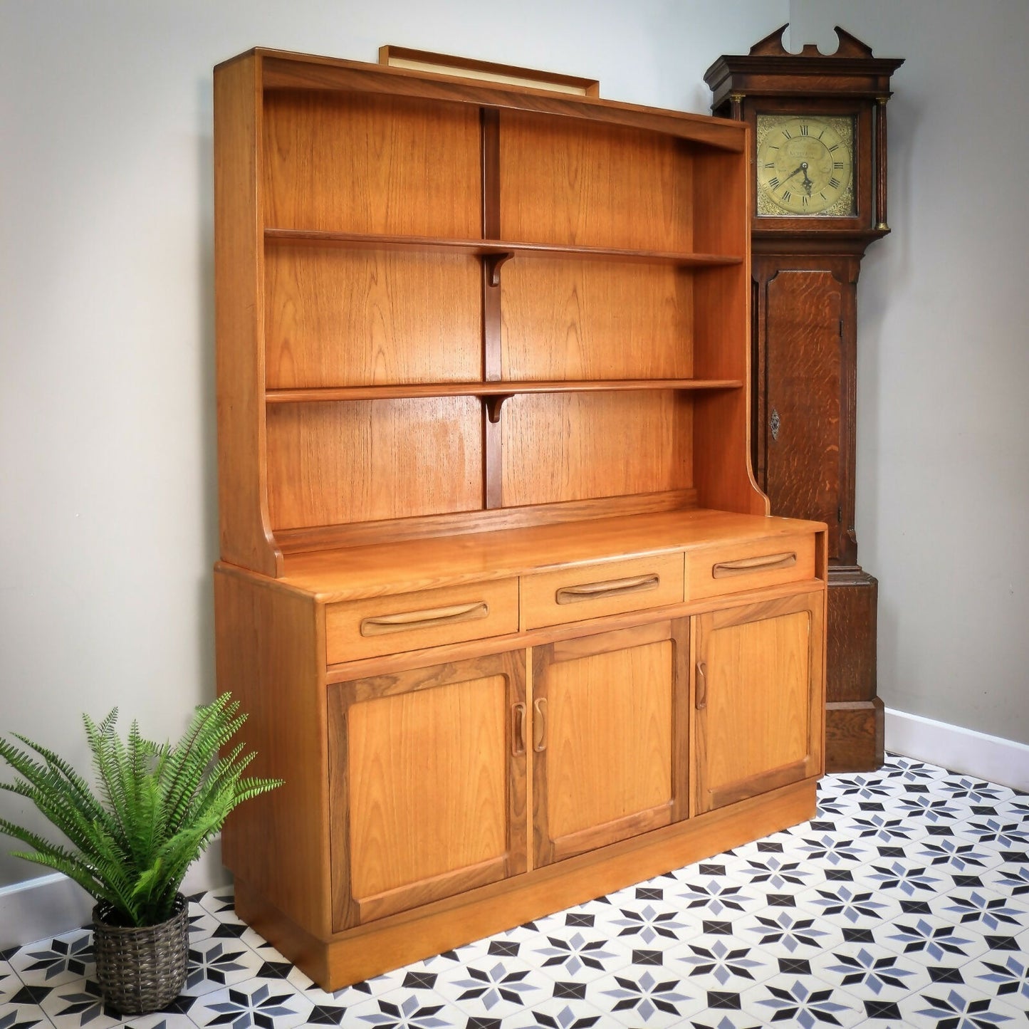 G Plan Fresco Wall Unit Dresser Display Cabinet by Victor B Wilkins Teak 1980