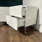 Contemporary Pair Of White Irregular Shaped Bed Side Cabinets8