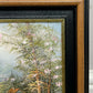 Painting Vintage French Style Signed Landscape Lake Cottage Framed LOT 6469