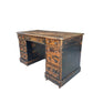 Vintage Victorian distressed office pedestal desk
