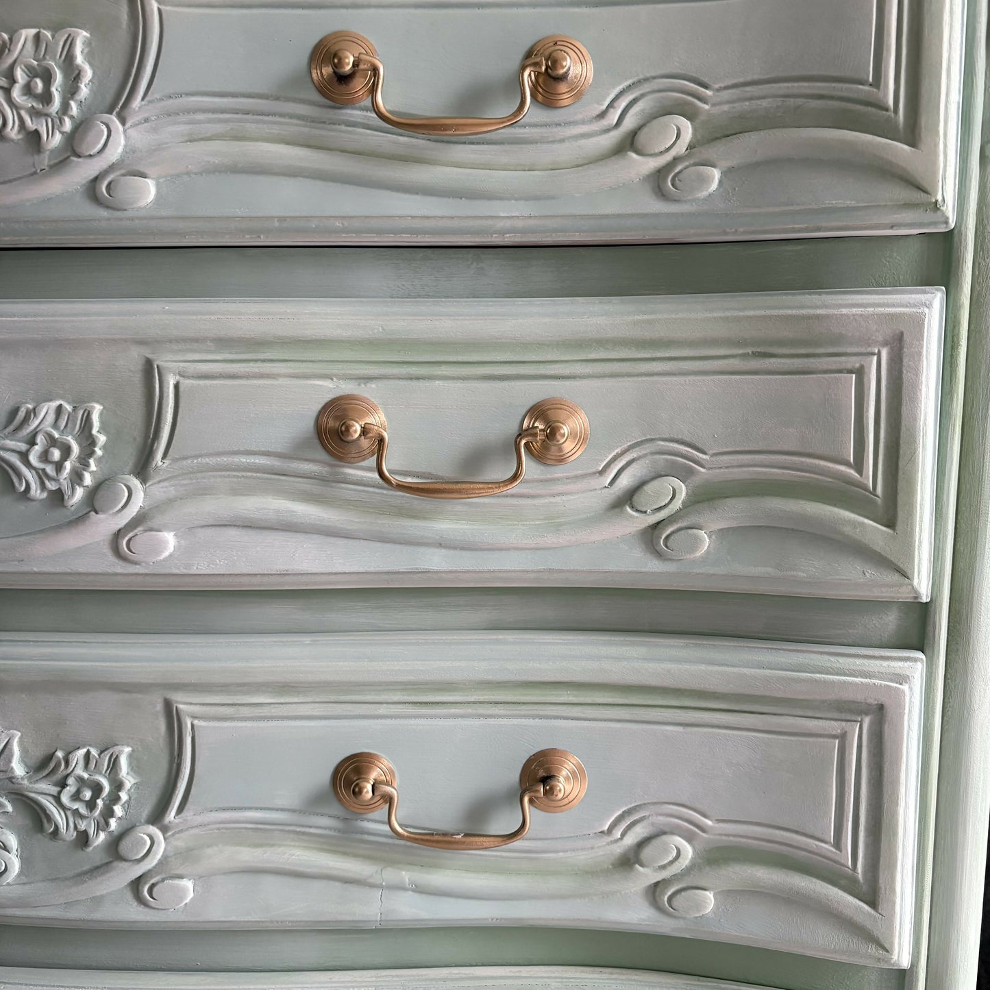 Vintage French Style Chest of Drawers - Hand Painted Mint Green