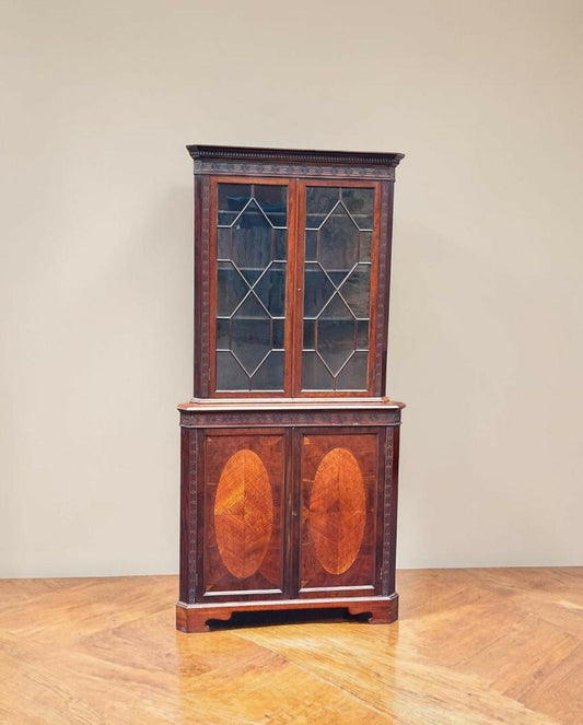 Edwardian Mahogany Corner Cabinet