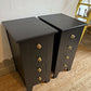Newly refurbished pair of bedside drawers cabinets tables black nightstands solid wood tall