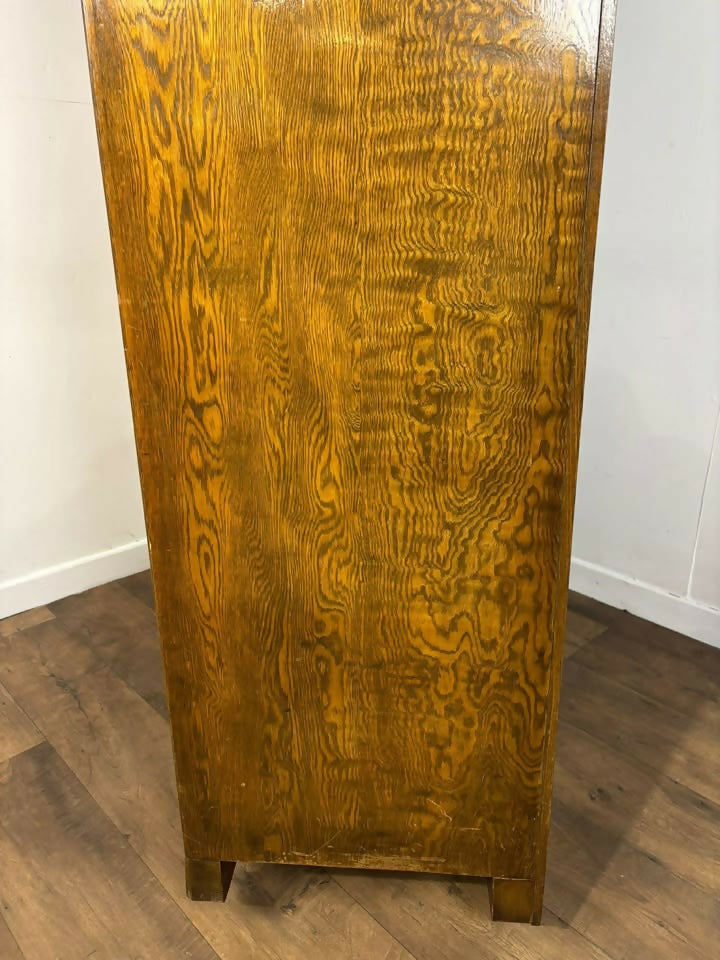 Vintage Oak Veneer Wardrobe – Art Deco Style