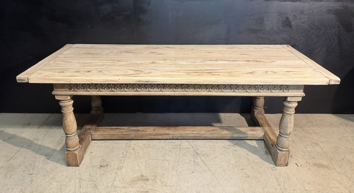 Bleached Oak Farmhouse Dining Table