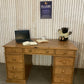 Handmade Solid Pine Desk with Cupboard • Home Office Study Table • Classic Wooden Desk