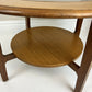 Vintage Remploy Teak Coffee Table Glass Top Round Mid Century Side Table 58.5cm