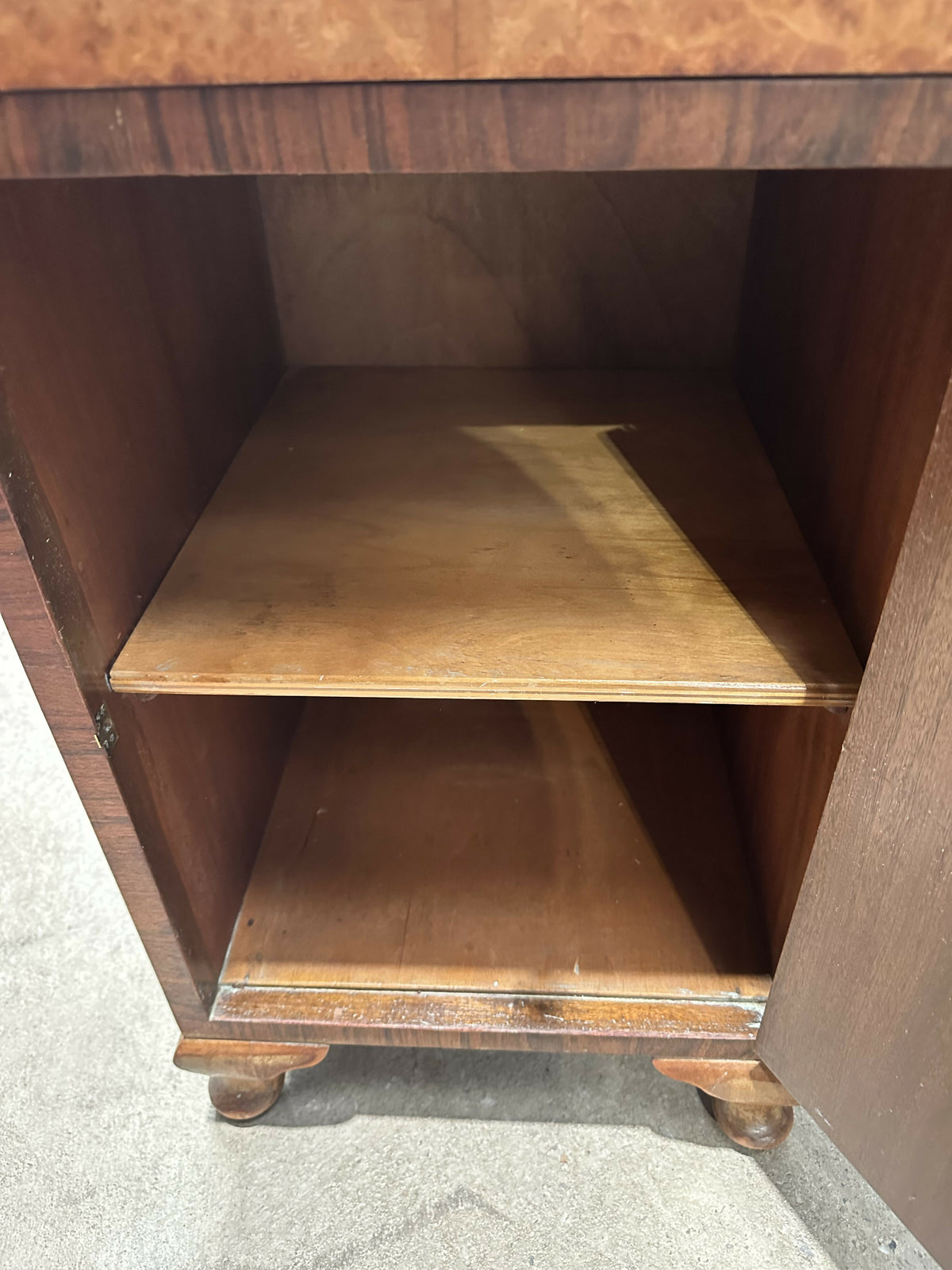 Antique Walnut Deco bedside cupboard