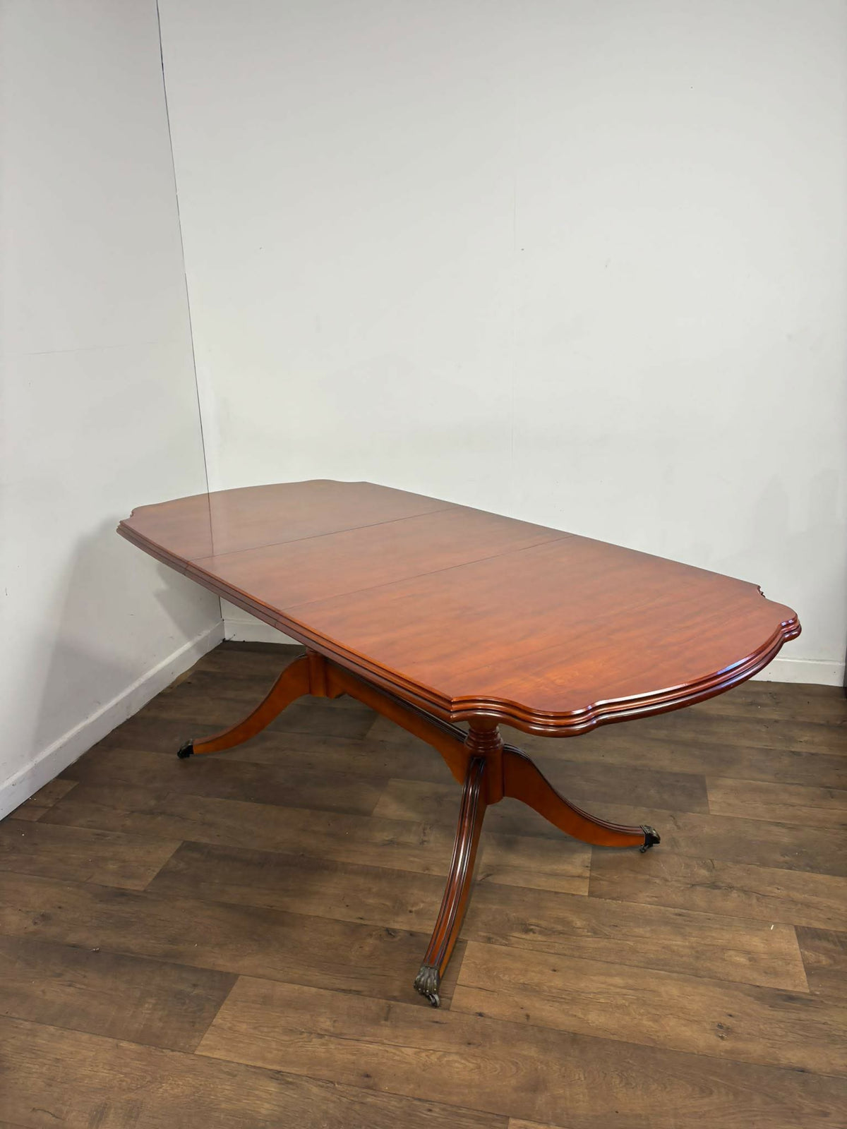 Reproduction Yew Regency Style Extending Dining Table