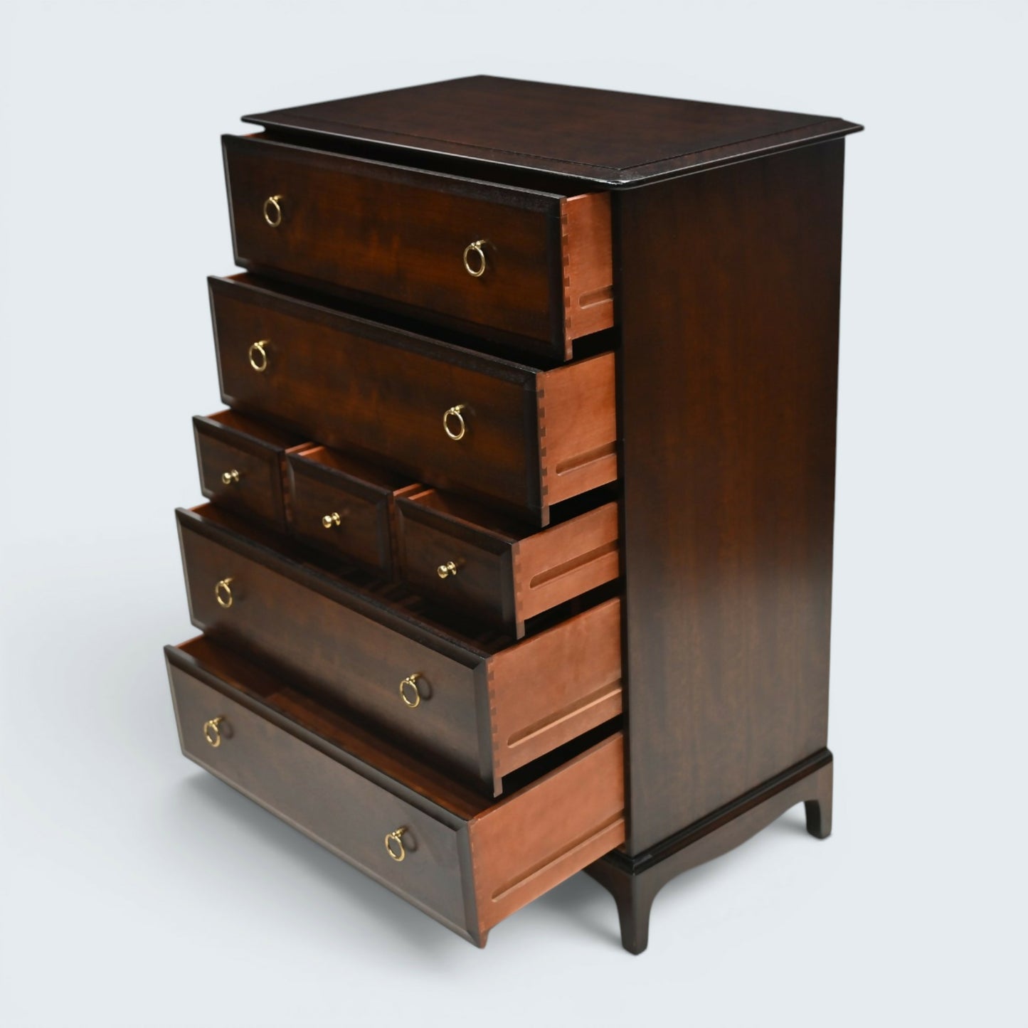 Stag Chest of 7 Drawers Brass Handles Minstrel Range VGC with FREE UK Delivery