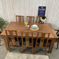 Large Solid Oak Extending Dining Table and 8 Chairs Set – Carved High Back,