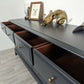Stag Minstrel Captains Chest, Solid Wood, Eight Drawers, Grey Chest of drawers