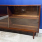 Vintage Glass Teak Display Bookcase Wide Teak Mid Century Glass Display Cabinet