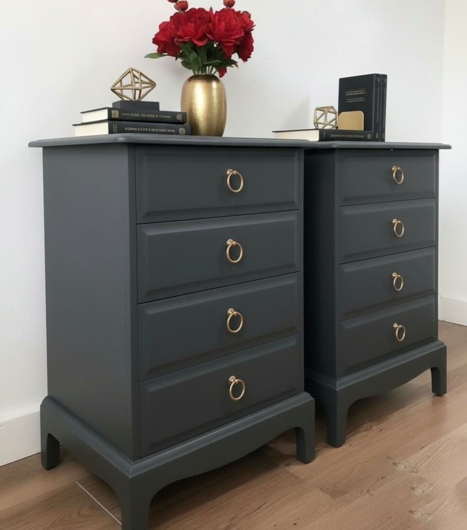 Stag minstrel dark grey bedside cabinets