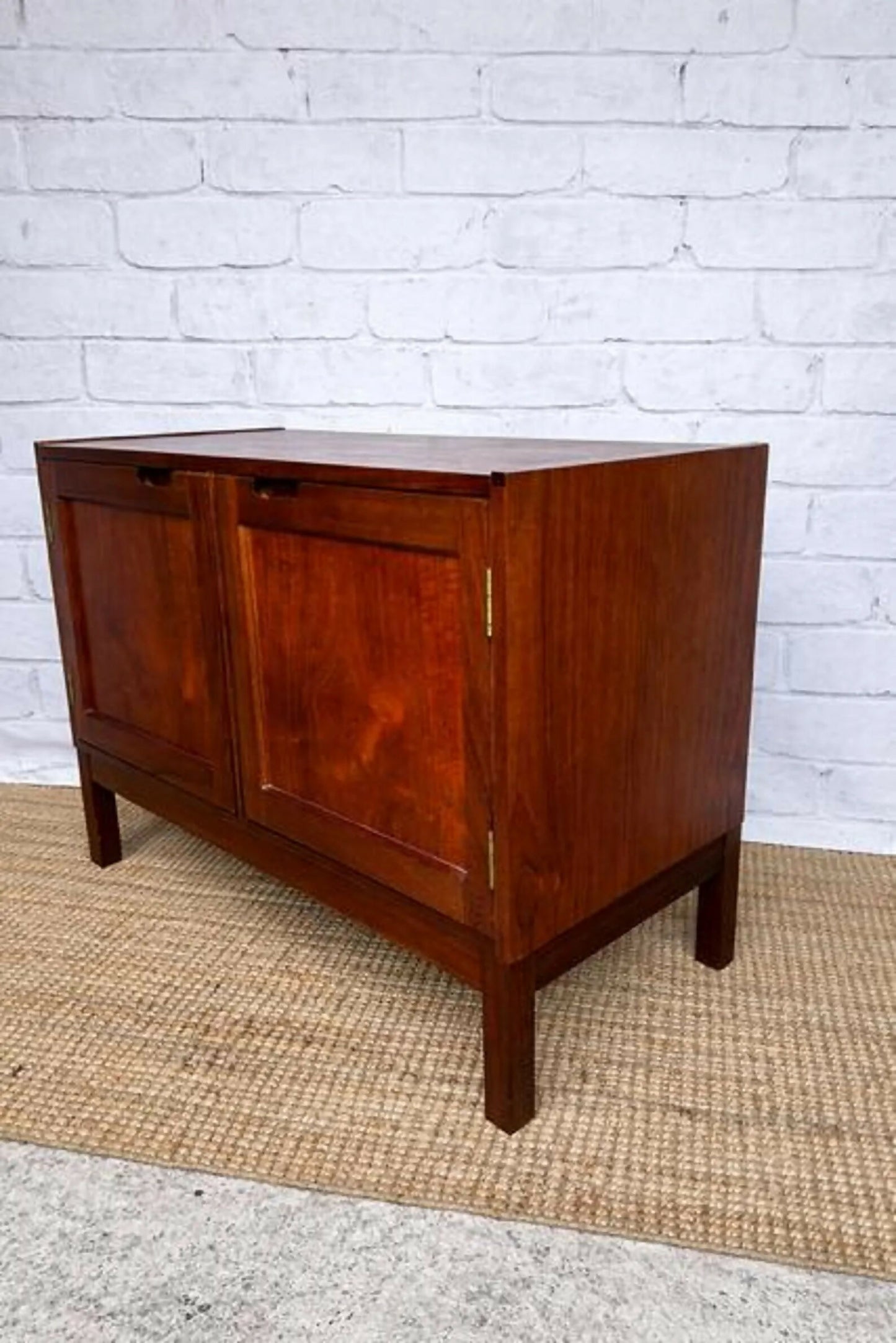 Mid Century Teak Record Cabinet / Small Sideboard / Bedside, Drinks Cabinet, Retro Furniture, Living Room, Hallway Storage, Danish Style