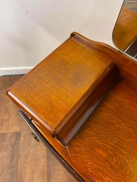 Vintage Oak Lebus Dressing Table with Mirror