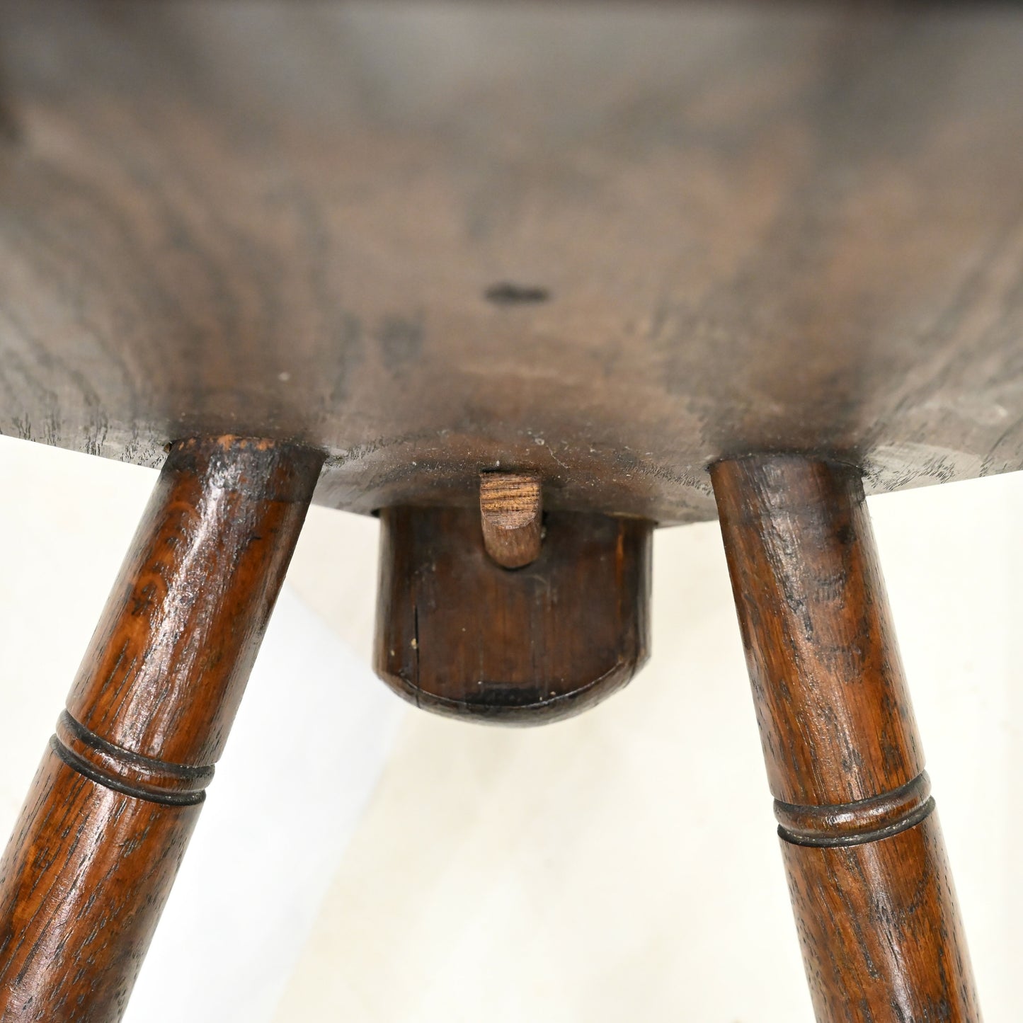 Vintage Spinning Wheel Chair Carved Oak Seat Spinning Stool FREE UK Delivery*. SBR11094/2710E