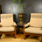 Pair of Mid-Century Guy Rogers ‘Virginia’ Teak Armchairs, 1960s
